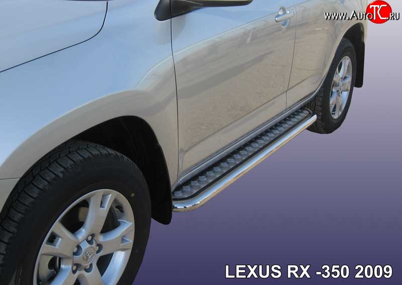 19 699 р. Широкая защита порогов Slitkoff  Lexus RX350  AL10 (2008-2012) дорестайлинг (Нержавейка, Полированная)  с доставкой в г. Омск