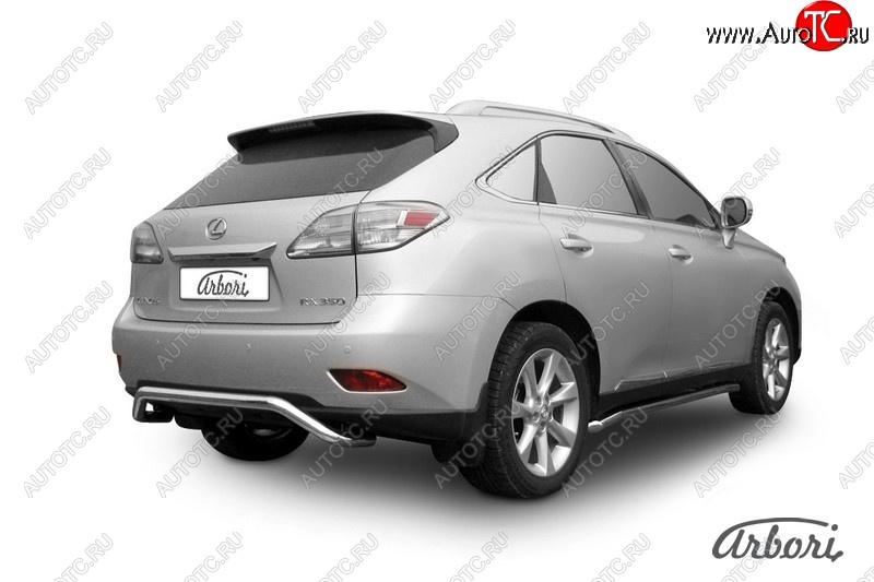 15 749 р. Защита заднего бампера Arbori (скоба, нержавейка, 1 труба d57 mm). Lexus RX350 AL10 дорестайлинг (2008-2012)  с доставкой в г. Омск