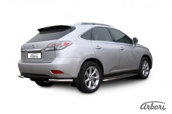 Защита заднего бампера Arbori (уголки, нержавейка, 1 труба d57 mm). Lexus RX350 AL10 дорестайлинг (2008-2012)