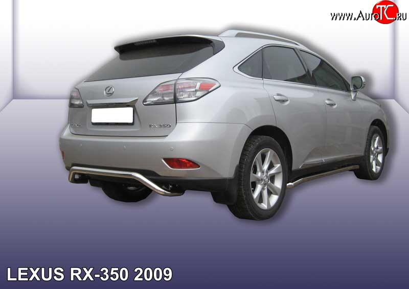 12 599 р. Фигурная защита заднего бампера диаметром 57 мм Slitkoff  Lexus RX350  AL10 (2008-2012) дорестайлинг (Нержавейка, Полированная)  с доставкой в г. Омск