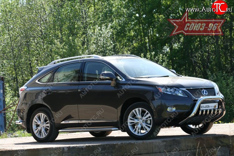 29 339 р. Защита переднего бампера Souz-96 (d76) Lexus RX450H AL10 дорестайлинг (2009-2012)  с доставкой в г. Омск