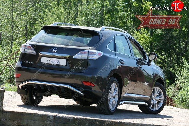 25 649 р. Защита заднего бампера Souz-96 (d60 с элементами из профиля) Lexus RX450H AL10 дорестайлинг (2009-2012)  с доставкой в г. Омск