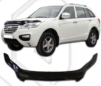 2 079 р. Дефлектор капота CA-Plastiс exclusive  Lifan X60 (2011-2024) дорестайлинг, 1-ый рестайлинг, 2-ой рестайлинг (Classic черный, Без надписи)  с доставкой в г. Омск. Увеличить фотографию 1