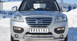 Защита переднего бампера (2 трубыØ63 мм секции/дуга, нержавейка) Russtal Lifan X60 дорестайлинг (2011-2015)