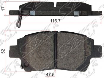 929 р. Колодки тормозные SAT (передние) Toyota Corolla Verso Е120 (2001-2004)  с доставкой в г. Омск. Увеличить фотографию 1