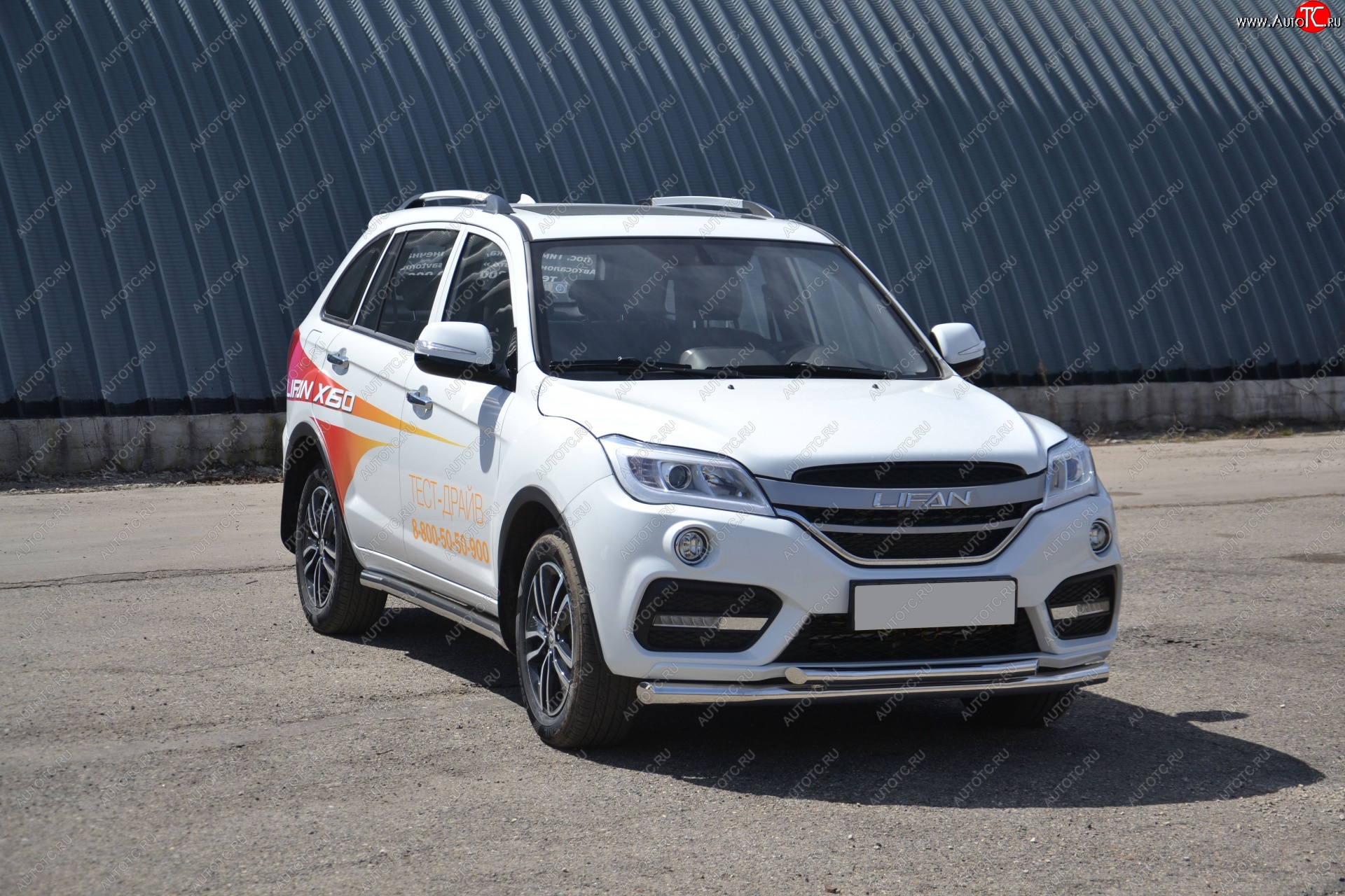 14 499 р. Защита переднего бампера двойная из труб d63/51 мм Petroil Tuning Lifan X60 2-ой рестайлинг (2016-2024) (Нержавеющая полированная сталь)  с доставкой в г. Омск