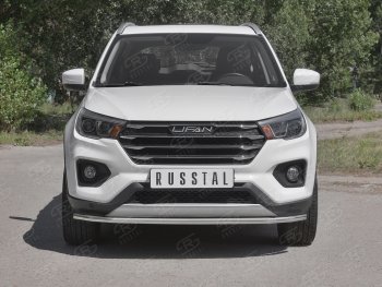 Защита переднего бампера (Ø42 мм, нержавейка) Russtal Lifan X70 (2018-2024)