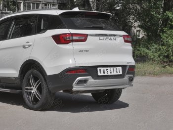 11 999 р. Защита заднего бампера (Ø63/42 мм, нержавейка) Russtal Lifan X70 (2018-2024)  с доставкой в г. Омск. Увеличить фотографию 2