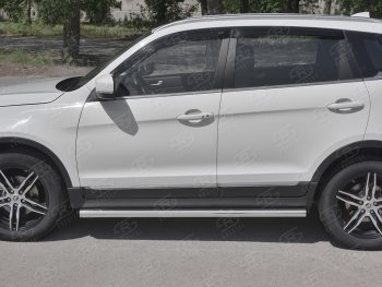 Защита порогов (Ø63 мм, нержавейка) Russtal Lifan X70 (2018-2024)