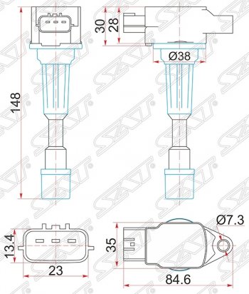 1 399 р. Катушка зажигания SAT  Mazda 2/Demio  DE - 3/Axela  BL  с доставкой в г. Омск. Увеличить фотографию 1