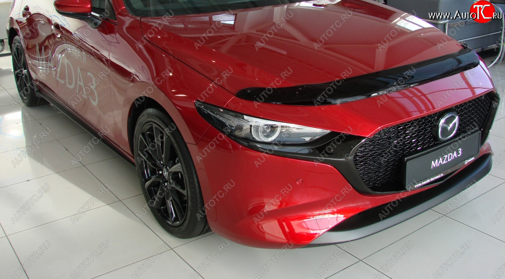 1 129 р. Дефлектор капота SIM Mazda 3/Axela BP хэтчбэк (2019-2025)  с доставкой в г. Омск