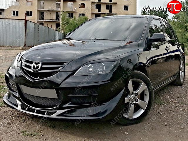 9 099 р. Передний бампер EXS STYLE Mazda 3/Axela BK дорестайлинг, хэтчбэк (2003-2006) (Неокрашенный)  с доставкой в г. Омск