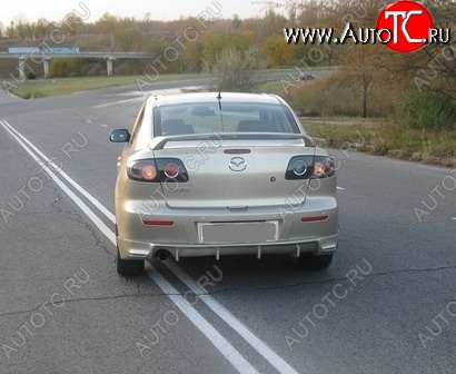 4 749 р. Накладка на задний бампер Style Mazda 3/Axela BK дорестайлинг седан (2003-2006) (Неокрашенная)  с доставкой в г. Омск