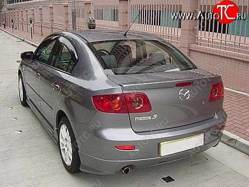 4 599 р. Лип спойлер CT Mazda 3/Axela BK дорестайлинг седан (2003-2006) (Неокрашенный)  с доставкой в г. Омск