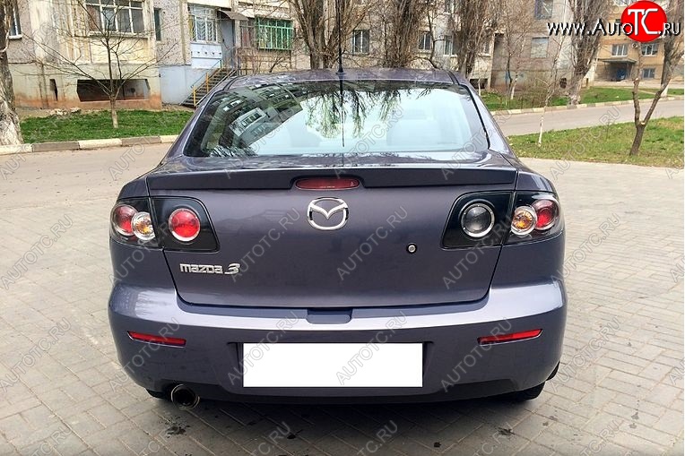 3 449 р. Лип спойлер SEDAN SPORT Mazda 3/Axela BK дорестайлинг седан (2003-2006) (Неокрашенный)  с доставкой в г. Омск