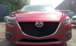 1 469 р. Нижняя сетка на бампер Russtal (черная) Mazda 3/Axela BM дорестайлинг седан (2013-2016)  с доставкой в г. Омск. Увеличить фотографию 2