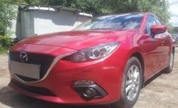 1 469 р. Нижняя сетка на бампер Russtal (черная) Mazda 3/Axela BM дорестайлинг седан (2013-2016)  с доставкой в г. Омск. Увеличить фотографию 1