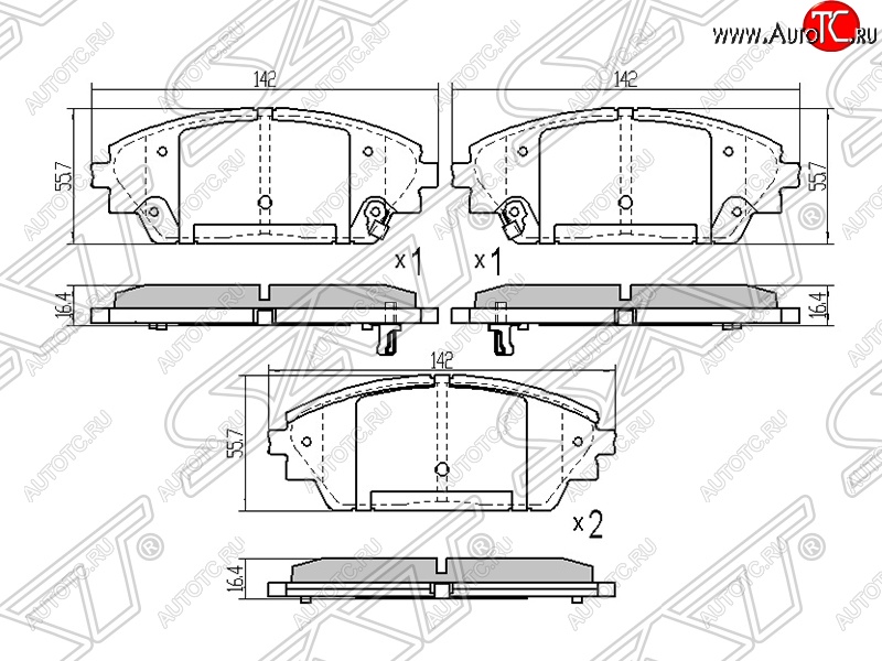 1 339 р. Колодки тормозные SAT (передние) Mazda 3/Axela BM дорестайлинг седан (2013-2016)  с доставкой в г. Омск