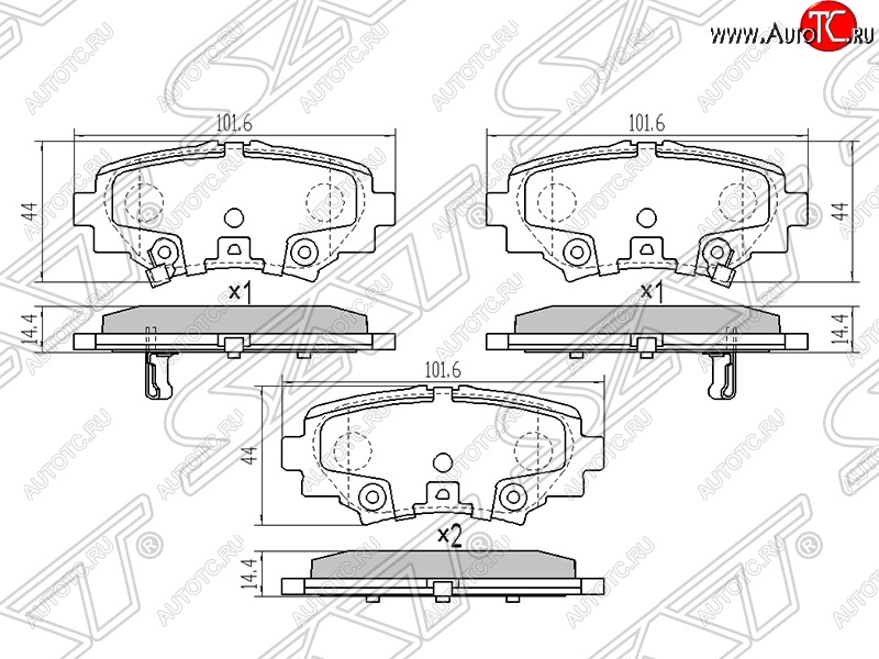 989 р. Колодки тормозные SAT (задние) Mazda 3/Axela BM дорестайлинг седан (2013-2016)  с доставкой в г. Омск