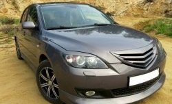 689 р. Реснички на фары Лодочки Mazda 3/Axela BK дорестайлинг, хэтчбэк (2003-2006) (Неокрашенные)  с доставкой в г. Омск. Увеличить фотографию 1