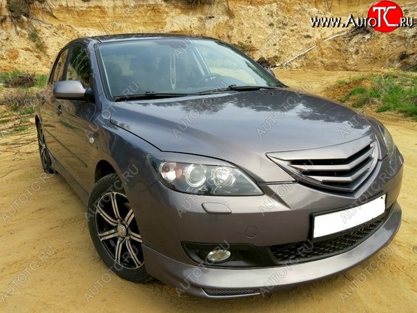 689 р. Реснички на фары Лодочки  Mazda 3/Axela  BK (2003-2009) дорестайлинг, хэтчбэк, рестайлинг, хэтчбэк (Неокрашенные)  с доставкой в г. Омск