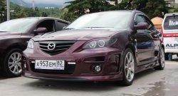 689 р. Реснички на фары Style (длинные) Mazda 3/Axela BK дорестайлинг седан (2003-2006) (Неокрашенные)  с доставкой в г. Омск. Увеличить фотографию 3