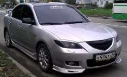 689 р. Реснички на фары Style (короткие) Mazda 3/Axela BK дорестайлинг седан (2003-2006) (Неокрашенные)  с доставкой в г. Омск. Увеличить фотографию 3