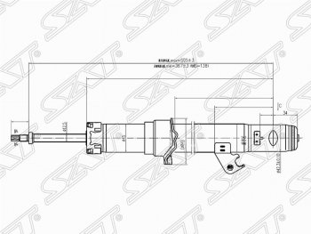 2 599 р. Правый амортизатор передний SAT  Mazda 6 ( GG,  GG, GY) - Atenza  GG  с доставкой в г. Омск. Увеличить фотографию 1