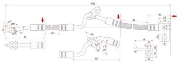 1 029 р. Тормозной шланг SAT (правый)  Mazda 6 ( GG,  GG, GY) - Atenza  GG  с доставкой в г. Омск. Увеличить фотографию 1