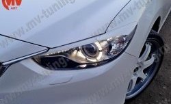 1 299 р. Реснички на фары Sport V2 Mazda 6 GJ дорестайлинг седан (2012-2015) (Неокрашенные)  с доставкой в г. Омск. Увеличить фотографию 3