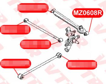599 р. Сайлентблок поперечной тяги задней подвески VTR (наружный, полиуретановый) Mazda 626 GE седан (1991-1997)  с доставкой в г. Омск. Увеличить фотографию 2