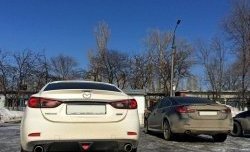 12 699 р. Диффузор заднего бампера Sport v1  Mazda 6  GJ (2015-2018) 1-ый рестайлинг седан (Неокрашенная)  с доставкой в г. Омск. Увеличить фотографию 2