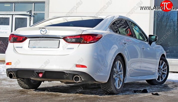 12 699 р. Диффузор заднего бампера Sport v1  Mazda 6  GJ (2015-2018) 1-ый рестайлинг седан (Неокрашенная)  с доставкой в г. Омск