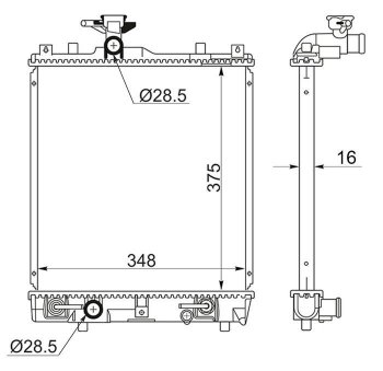 Радиатор двигателя SAT Suzuki Swift HT51S дорестайлинг, хэтчбэк 5 дв. (2000-2003)