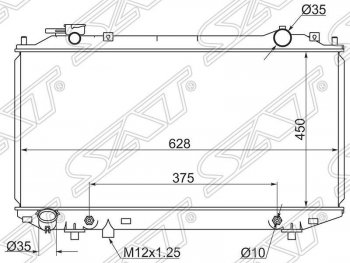 Радиатор двигателя (пластинчатый, 2.5D/2.5TD/2.9D/3.0TD, АКПП) SAT Mazda BT-50 (2006-2011)