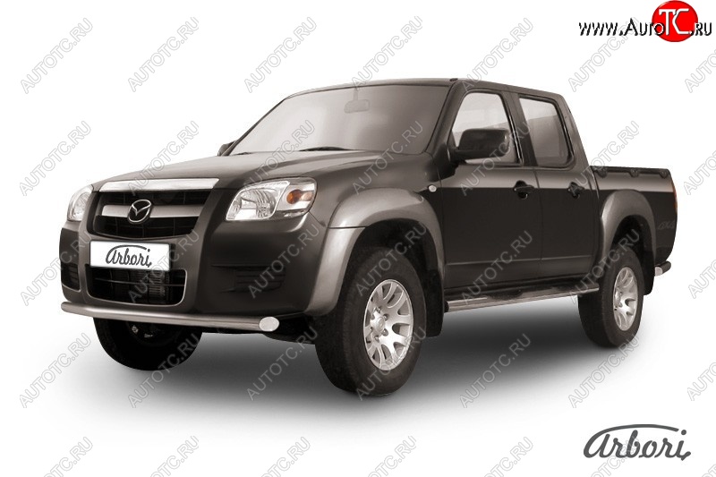 10 709 р. Защита заднего бампера Arbori (нержавейка, 1 труба d57 mm). Mazda BT-50 (2006-2011)  с доставкой в г. Омск