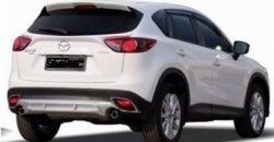 4 149 р. Накладка на задний бампер СТ v2 v2 Mazda CX-5 KE рестайлинг (2015-2017) (Неокрашенная)  с доставкой в г. Омск. Увеличить фотографию 2