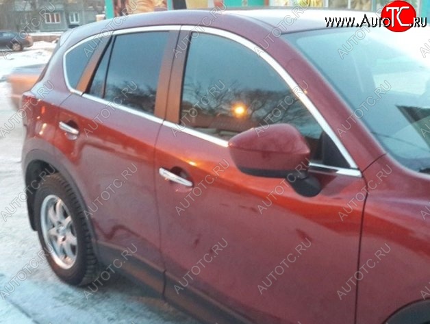 2 849 р. Накладки на нижнюю часть окон дверей СТ Mazda CX-5 KE дорестайлинг (2011-2014) (Неокрашенные)  с доставкой в г. Омск