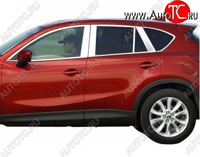 6 449 р. Накладки на верхнюю часть окон дверей СТ Mazda CX-5 KE дорестайлинг (2011-2014) (Неокрашенные)  с доставкой в г. Омск