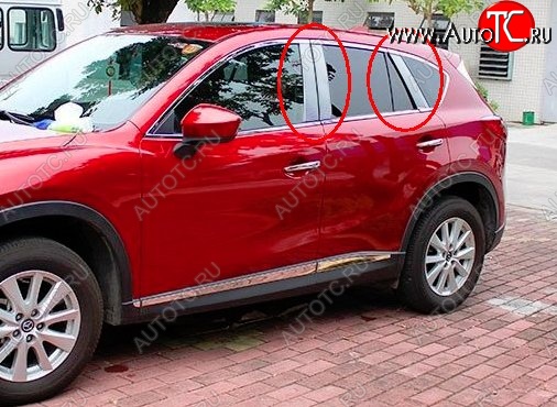 4 749 р. Накладки на центральные стойки дверей СТ Mazda CX-5 KE дорестайлинг (2011-2014) (Неокрашенные)  с доставкой в г. Омск