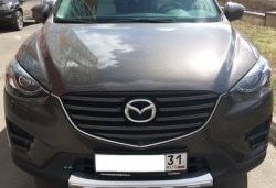 2 349 р. Накладка на передний бампер СТ v4 v4 Mazda CX-5 KE дорестайлинг (2011-2014) (Неокрашенная)  с доставкой в г. Омск. Увеличить фотографию 2