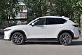 31 649 р. Пороги труба 120х60 овал с проступью . Russtal Mazda CX-5 KF (2016-2024)  с доставкой в г. Омск. Увеличить фотографию 3