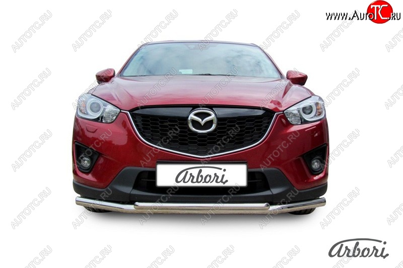 15 182 р. Защита переднего бампера Arbori (нержавейка, 2 трубы d57 и 42 mm)  Mazda CX-5  KE (2011-2017) дорестайлинг, рестайлинг  с доставкой в г. Омск