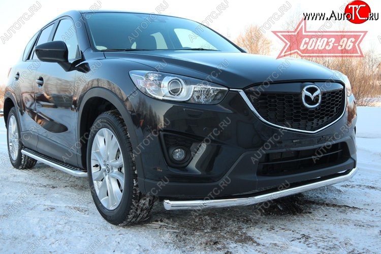 16 424 р. Защита переднего бампера одинарная Souz-96 (d60) Mazda CX-5 KE рестайлинг (2015-2017)  с доставкой в г. Омск