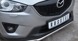 11 449 р. Одинарная защита переднего бампера диаметром 42 мм Russtal  Mazda CX-5  KE (2011-2017) дорестайлинг, рестайлинг  с доставкой в г. Омск. Увеличить фотографию 2