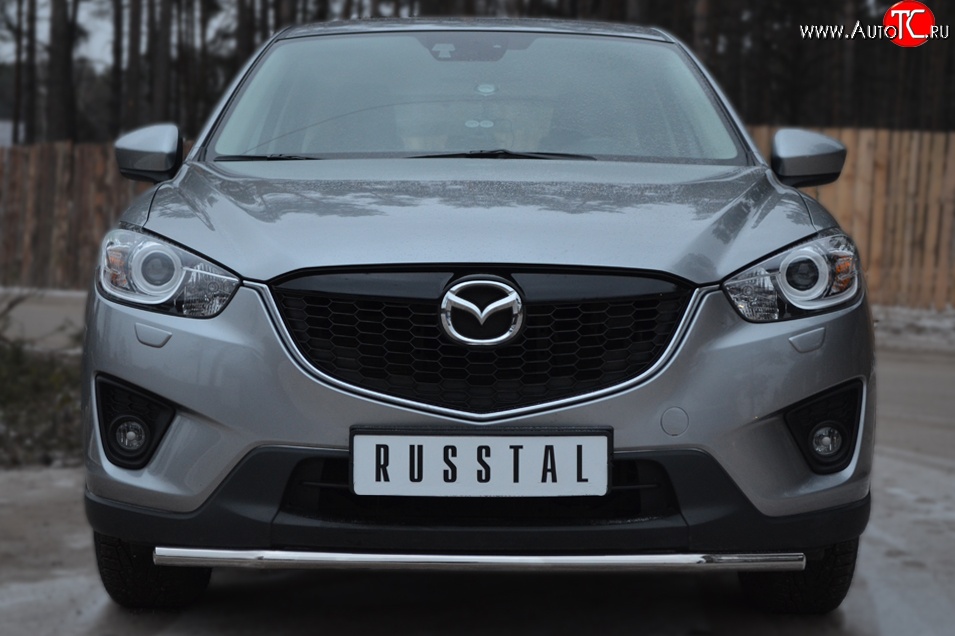 11 449 р. Одинарная защита переднего бампера диаметром 42 мм Russtal  Mazda CX-5  KE (2011-2017) дорестайлинг, рестайлинг  с доставкой в г. Омск