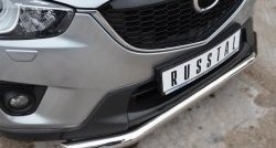 13 549 р. Одинарная защита переднего бампера диаметром 63 мм Russtal Mazda CX-5 KE рестайлинг (2015-2017)  с доставкой в г. Омск. Увеличить фотографию 2