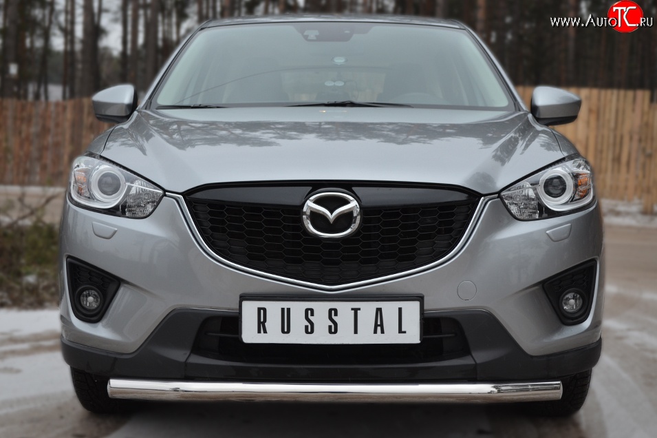 13 549 р. Одинарная защита переднего бампера диаметром 63 мм Russtal Mazda CX-5 KE рестайлинг (2015-2017)  с доставкой в г. Омск