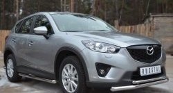 17 299 р. Защита порогов из круглой трубы диаметром 63 мм Russtal Mazda CX-5 KE дорестайлинг (2011-2014) (Защита порогов с со скосами на торцах (вариант 1))  с доставкой в г. Омск. Увеличить фотографию 4