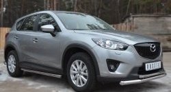 17 299 р. Защита порогов из круглой трубы диаметром 63 мм Russtal Mazda CX-5 KE дорестайлинг (2011-2014) (Защита порогов с со скосами на торцах (вариант 1))  с доставкой в г. Омск. Увеличить фотографию 8